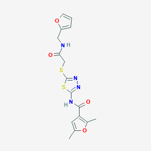 N-(5-((2-((furan-2-ylmethyl)amino)-2-oxoethyl)thio)-1,3,4-thiadiazol-2-yl)-2,5-dimethylfuran-3-carboxamide