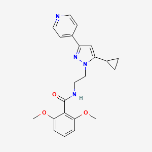 molecular formula C22H24N4O3 B2487150 N-(2-(5-cyclopropyl-3-(pyridin-4-yl)-1H-pyrazol-1-yl)ethyl)-2,6-dimethoxybenzamide CAS No. 1796967-19-5