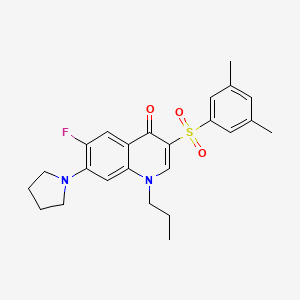 3-(3,5-Dimethylbenzenesulfonyl)-6-fluoro-1-propyl-7-(pyrrolidin-1-yl)-1,4-dihydroquinolin-4-one