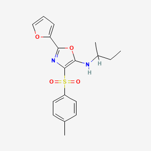 molecular formula C18H20N2O4S B2487158 N-(sec-butyl)-2-(furan-2-yl)-4-tosyloxazol-5-amine CAS No. 862793-43-9