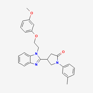 4-{1-[2-(3-Methoxyphenoxy)ethyl]benzimidazol-2-yl}-1-(3-methylphenyl)pyrrolidi n-2-one