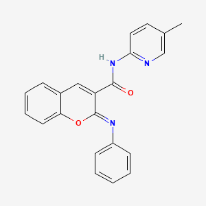 (2Z)-N-(5-methylpyridin-2-yl)-2-(phenylimino)-2H-chromene-3-carboxamide