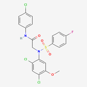 N-(4-chlorophenyl)-2-{2,4-dichloro[(4-fluorophenyl)sulfonyl]-5-methoxyanilino}acetamide