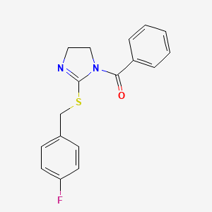 (2-((4-fluorobenzyl)thio)-4,5-dihydro-1H-imidazol-1-yl)(phenyl)methanone