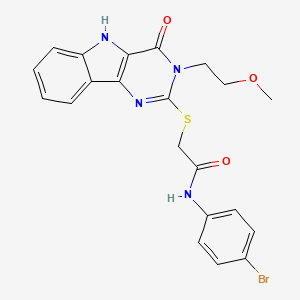 N-(4-bromophenyl)-2-((3-(2-methoxyethyl)-4-oxo-4,5-dihydro-3H-pyrimido[5,4-b]indol-2-yl)thio)acetamide