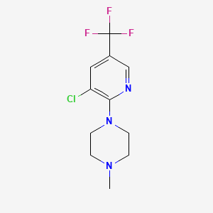 molecular formula C11H13ClF3N3 B2487189 1-(3-Chloro-5-(trifluoromethyl)pyridin-2-yl)-4-methylpiperazine CAS No. 675844-41-4