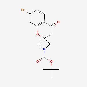 molecular formula C16H18BrNO4 B2487194 tert-Butyl 7'-bromo-4'-oxospiro[azetidine-3,2'-chroman]-1-carboxylate CAS No. 1456724-57-4