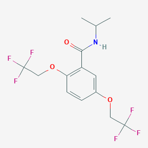 molecular formula C14H15F6NO3 B2487198 N-isopropyl-2,5-bis(2,2,2-trifluoroethoxy)benzenecarboxamide CAS No. 477863-92-6
