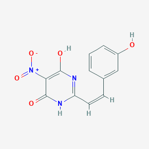 6-hydroxy-2-[(Z)-2-(3-hydroxyphenyl)ethenyl]-5-nitropyrimidin-4(3H)-one