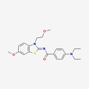 molecular formula C22H27N3O3S B2487214 (Z)-4-(diethylamino)-N-(6-methoxy-3-(2-methoxyethyl)benzo[d]thiazol-2(3H)-ylidene)benzamide CAS No. 865161-68-8