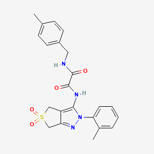 molecular formula C22H22N4O4S B2487215 N-[2-(2-methylphenyl)-5,5-dioxo-2H,4H,6H-5lambda6-thieno[3,4-c]pyrazol-3-yl]-N'-[(4-methylphenyl)methyl]ethanediamide CAS No. 899944-82-2