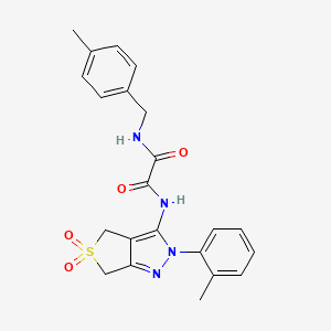 molecular formula C22H22N4O4S B2487215 N1-(5,5-dioxido-2-(o-tolyl)-4,6-dihydro-2H-thieno[3,4-c]pyrazol-3-yl)-N2-(4-methylbenzyl)oxalamide CAS No. 899944-82-2
