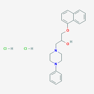 molecular formula C23H28Cl2N2O2 B2487217 1-(Naphthalen-1-yloxy)-3-(4-phenylpiperazin-1-yl)propan-2-ol dihydrochloride CAS No. 1323499-71-3