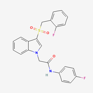 2-(3-((2-fluorobenzyl)sulfonyl)-1H-indol-1-yl)-N-(4-fluorophenyl)acetamide