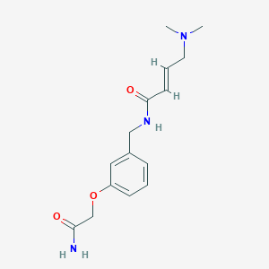 molecular formula C15H21N3O3 B2487224 (E)-N-[[3-(2-Amino-2-oxoethoxy)phenyl]methyl]-4-(dimethylamino)but-2-enamide CAS No. 2411336-38-2