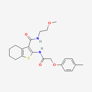 molecular formula C21H26N2O4S B2487226 N-(2-methoxyethyl)-2-(2-(p-tolyloxy)acetamido)-4,5,6,7-tetrahydrobenzo[b]thiophene-3-carboxamide CAS No. 378769-12-1