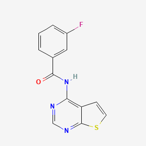 molecular formula C13H8FN3OS B2487227 3-fluoro-N-(thieno[2,3-d]pyrimidin-4-yl)benzamide CAS No. 1003159-85-0