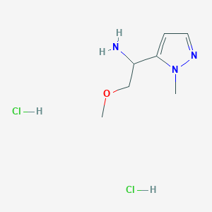 molecular formula C7H15Cl2N3O B2487230 2-Methoxy-1-(2-methylpyrazol-3-yl)ethanamine;dihydrochloride CAS No. 2416236-30-9
