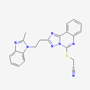 ({2-[2-(2-methyl-1H-benzimidazol-1-yl)ethyl][1,2,4]triazolo[1,5-c]quinazolin-5-yl}thio)acetonitrile