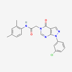 molecular formula C21H18ClN5O2 B2487233 2-[1-(3-chlorophenyl)-4-oxo-1H,4H,5H-pyrazolo[3,4-d]pyrimidin-5-yl]-N-(2,4-dimethylphenyl)acetamide CAS No. 887457-77-4