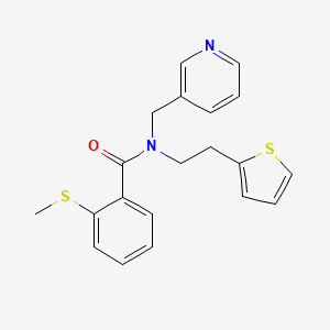 2-(methylthio)-N-(pyridin-3-ylmethyl)-N-(2-(thiophen-2-yl)ethyl)benzamide