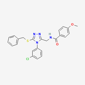 molecular formula C24H21ClN4O2S B2487246 N-((5-(benzylthio)-4-(3-chlorophenyl)-4H-1,2,4-triazol-3-yl)methyl)-4-methoxybenzamide CAS No. 476449-82-8