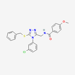 N-((5-(benzylthio)-4-(3-chlorophenyl)-4H-1,2,4-triazol-3-yl)methyl)-4-methoxybenzamide