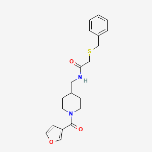 2-(benzylthio)-N-((1-(furan-3-carbonyl)piperidin-4-yl)methyl)acetamide