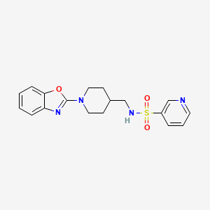 molecular formula C18H20N4O3S B2487264 N-((1-(benzo[d]oxazol-2-yl)piperidin-4-yl)methyl)pyridine-3-sulfonamide CAS No. 2034587-38-5
