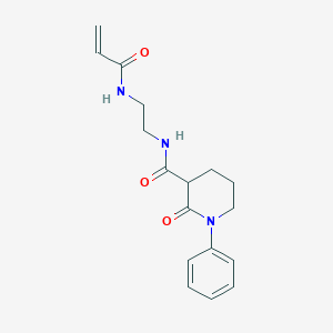 2-Oxo-1-phenyl-N-[2-(prop-2-enoylamino)ethyl]piperidine-3-carboxamide