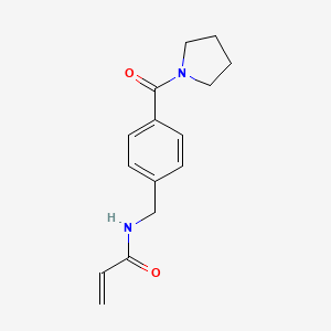 molecular formula C15H18N2O2 B2487272 N-[[4-(Pyrrolidine-1-carbonyl)phenyl]methyl]prop-2-enamide CAS No. 2201286-85-1