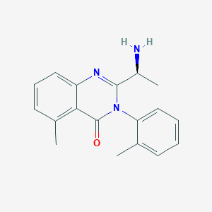 molecular formula C18H19N3O B2487277 (S)-2-(1-aminoethyl)-5-methyl-3-(o-tolyl)quinazolin-4(3H)-one CAS No. 1431699-63-6