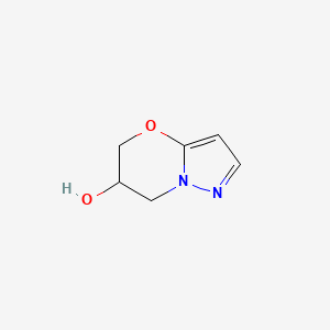 molecular formula C6H8N2O2 B2487284 5H,6H,7H-吡唑并[3,2-b][1,3]噁嗪-6-醇 CAS No. 1558277-46-5