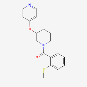 molecular formula C18H20N2O2S B2487292 (2-(Methylthio)phenyl)(3-(pyridin-4-yloxy)piperidin-1-yl)methanone CAS No. 2034618-87-4