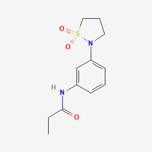 molecular formula C12H16N2O3S B2487298 N-(3-(1,1-二氧异噻唑烷-2-基)苯基)丙酰胺 CAS No. 941975-08-2