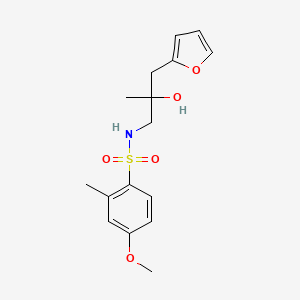 molecular formula C16H21NO5S B2487305 N-(3-(furan-2-yl)-2-hydroxy-2-methylpropyl)-4-methoxy-2-methylbenzenesulfonamide CAS No. 1795413-59-0