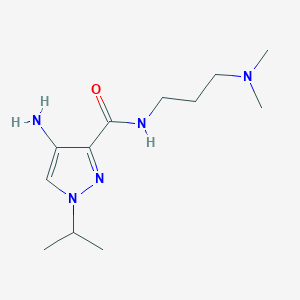 molecular formula C12H23N5O B2487307 4-Amino-N-[3-(dimethylamino)propyl]-1-isopropyl-1H-pyrazole-3-carboxamide CAS No. 2101199-47-5