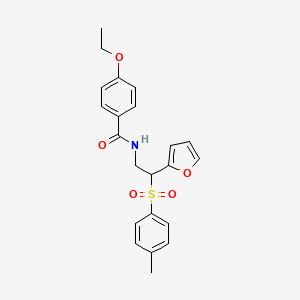 molecular formula C22H23NO5S B2487334 4-ethoxy-N-[2-(furan-2-yl)-2-(4-methylbenzenesulfonyl)ethyl]benzamide CAS No. 896325-61-4