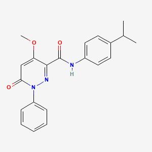molecular formula C21H21N3O3 B2487351 4-methoxy-6-oxo-1-phenyl-N-[4-(propan-2-yl)phenyl]-1,6-dihydropyridazine-3-carboxamide CAS No. 921557-59-7