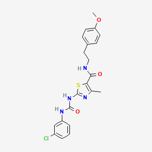 B2487352 2-(3-(3-chlorophenyl)ureido)-N-(4-methoxyphenethyl)-4-methylthiazole-5-carboxamide CAS No. 941916-59-2