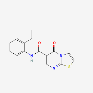 molecular formula C16H15N3O2S B2487380 N-(2-ethylphenyl)-2-methyl-5-oxo-5H-thiazolo[3,2-a]pyrimidine-6-carboxamide CAS No. 896338-04-8