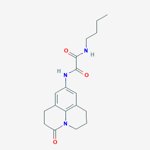 molecular formula C18H23N3O3 B2487411 N1-butyl-N2-(3-oxo-1,2,3,5,6,7-hexahydropyrido[3,2,1-ij]quinolin-9-yl)oxalamide CAS No. 898427-68-4