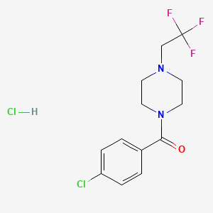 molecular formula C13H15Cl2F3N2O B2487447 1-(4-CHLOROBENZOYL)-4-(2,2,2-TRIFLUOROETHYL)PIPERAZINE HYDROCHLORIDE CAS No. 1396883-44-5