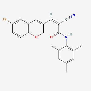 (Z)-3-(6-bromo-2H-chromen-3-yl)-2-cyano-N-(2,4,6-trimethylphenyl)prop-2-enamide