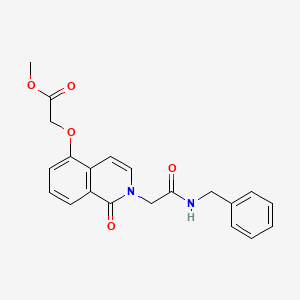 molecular formula C21H20N2O5 B2487472 methyl 2-({2-[(benzylcarbamoyl)methyl]-1-oxo-1,2-dihydroisoquinolin-5-yl}oxy)acetate CAS No. 868225-25-6