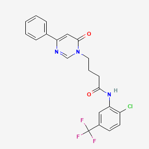 N-(2-chloro-5-(trifluoromethyl)phenyl)-4-(6-oxo-4-phenylpyrimidin-1(6H)-yl)butanamide