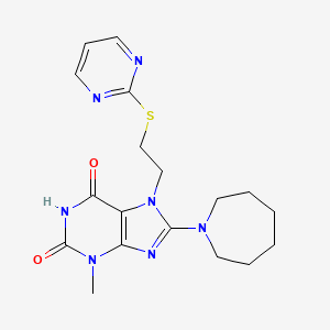8-(azepan-1-yl)-3-methyl-7-(2-(pyrimidin-2-ylthio)ethyl)-1H-purine-2,6(3H,7H)-dione
