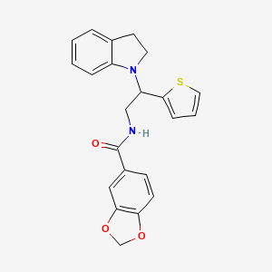 N-(2-(indolin-1-yl)-2-(thiophen-2-yl)ethyl)benzo[d][1,3]dioxole-5-carboxamide