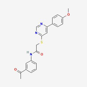 molecular formula C21H19N3O3S B2487515 N-(3-acetylphenyl)-2-((6-(4-methoxyphenyl)pyrimidin-4-yl)thio)acetamide CAS No. 1203161-02-7