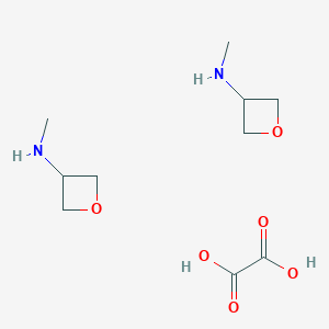 molecular formula C10H20N2O6 B2487526 bis(N-methyloxetan-3-amine), oxalic acid CAS No. 2138113-13-8
